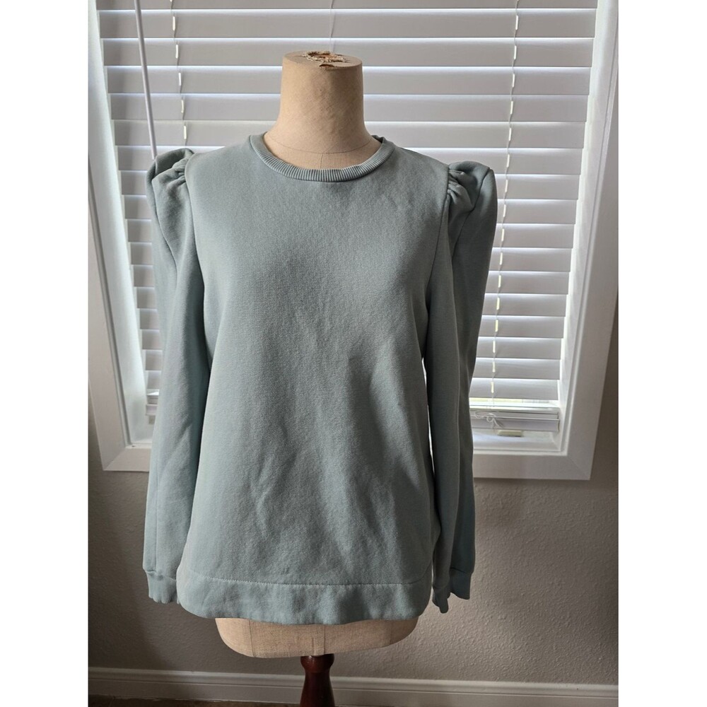 SFERRA Puff Shoulder Crewneck Sweatshirt Dusty Sage Romantic Minimal, Cozy Glam